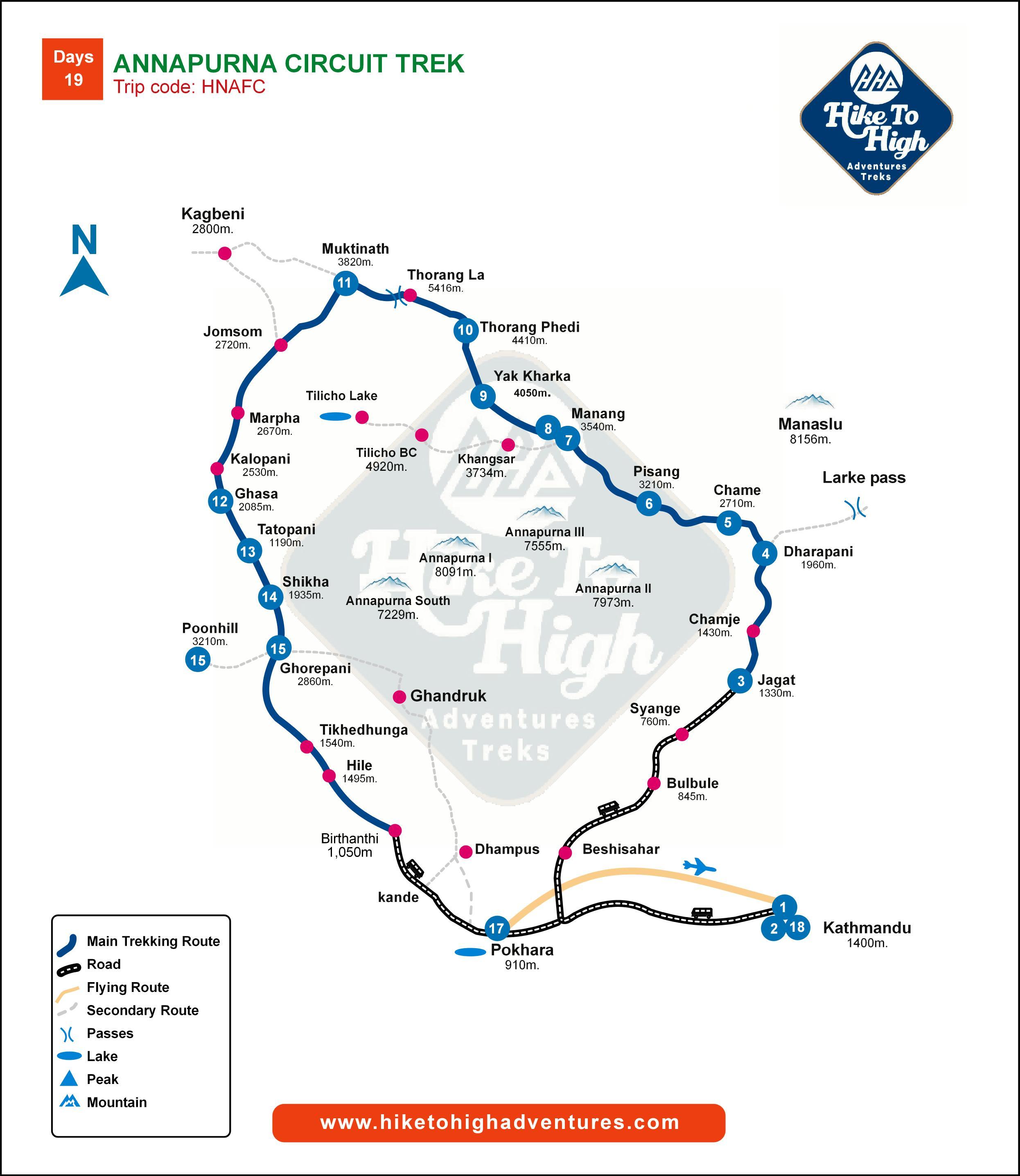 Annapurna Circuit Trek 19D/18N